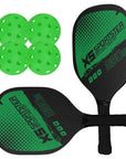 Pickleball Rackets Set Pickleball Paddle Set of 2 Rackets & 4 Pickleballs Balls Pickle-Ball Racquet with Balls Sports Accessory
