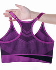 Women Breathable Sports Bra Absorb Sweat Shockproof Padded Gym Running Fitness Double Layer Seamless Yoga Sports Bra Underwear