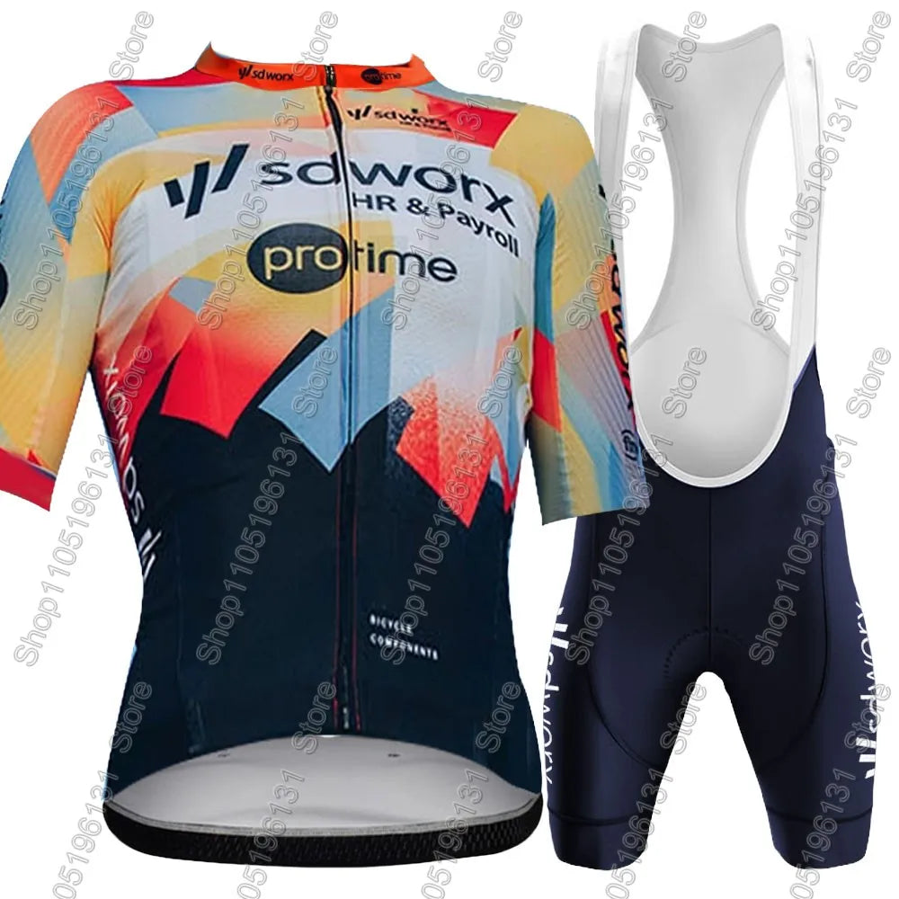 2026 Women SD Worx Team Cycling Jersey Set Bicycle Clothing Road Bike Shirts Suit Bicycle Bib Shorts MTB Ropa Maillot