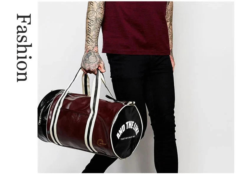 Sport Gym Bag for Women Men Shoulder Bags with Shoes Storage Pocket Fitness Training Waterproof Leather Travel Bag Handbag Daily