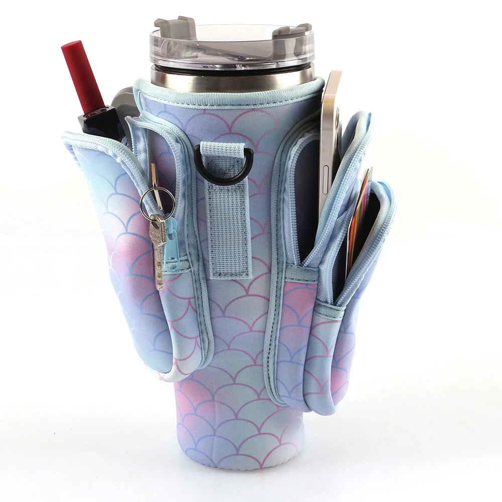 1pc Crossbody Bag Insulated Water Bottle Cover Sleeve for Stanley Cup Anti-fall 30oz/40oz Tumbler Protective Carrier Pouch Strap