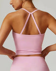 Women's Yoga Sports Fitness Vest, Pilates Running Bra, Thin Belt, Professional Training Underwear, Chest Mat, Fitness Gear
