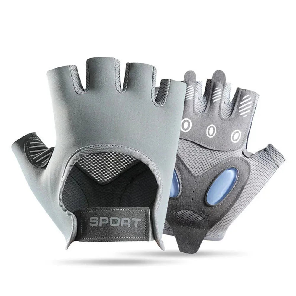 Bike Gloves for Fitness Cycling Half Finger Gloves Men Women Anti Slip Shock-Absorbing Ice Silk Yoga Sports Gym Gloves