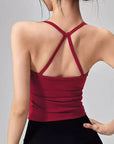 Women's Yoga Sports Fitness Vest, Pilates Running Bra, Thin Belt, Professional Training Underwear, Chest Mat, Fitness Gear