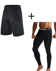 Men's 2-in-1 Running Shorts with Compression Leggings Quick DryFitness Workout Pants for Gym Training & Jogger