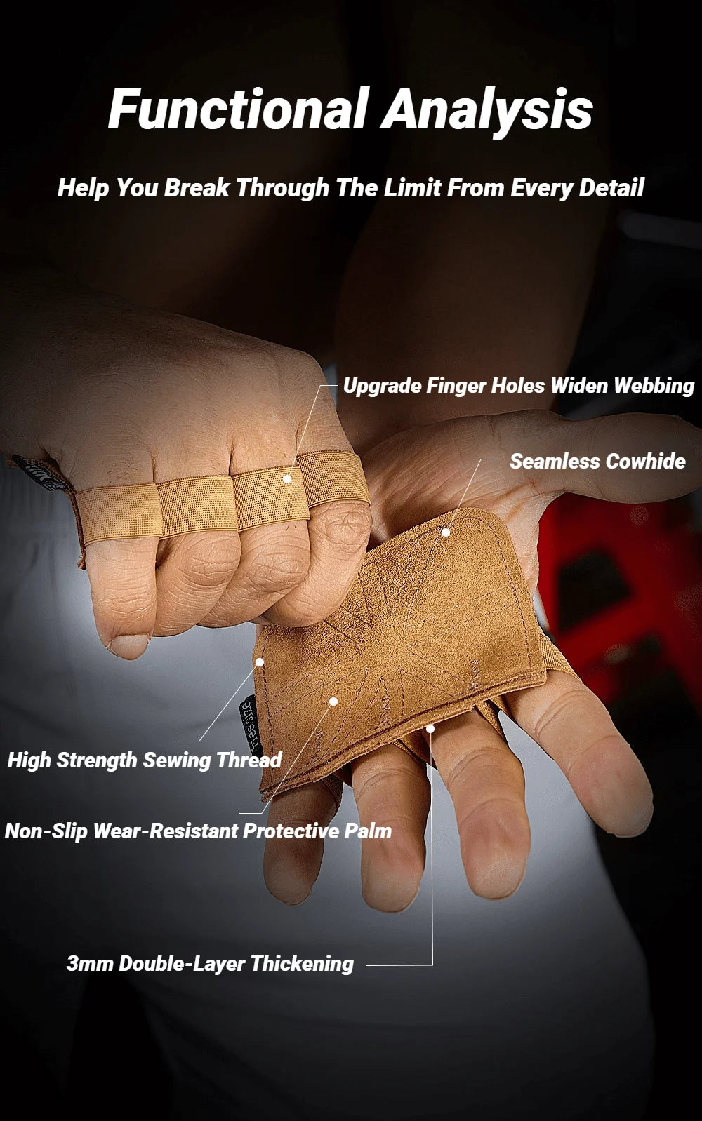Fitness Four Fingers Gloves Breathable Anti-slip Shock Absorption Dumbbell Leather Weight Lifting Training Pal Men's And Women's