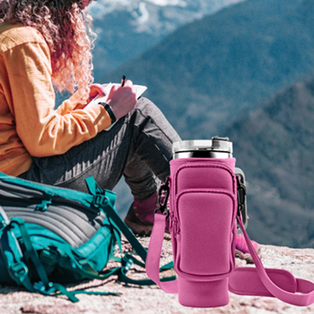 1pc Crossbody Bag Insulated Water Bottle Cover Sleeve for Stanley Cup Anti-fall 30oz/40oz Tumbler Protective Carrier Pouch Strap