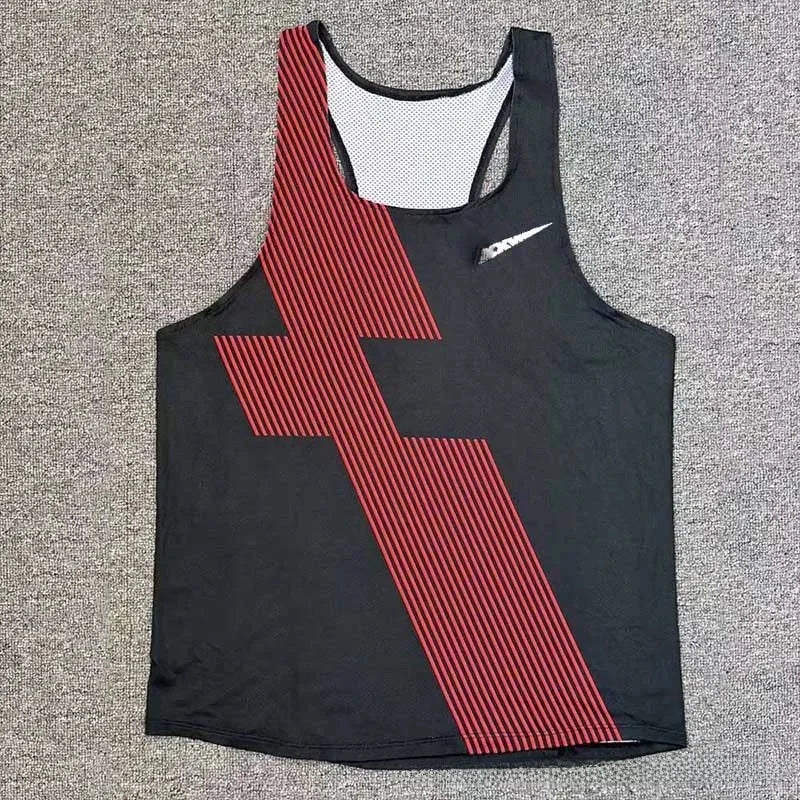 Marathon Runner's Lightweight Quick Dry Breathable Checkered Vest for Outdoor Running Sports Training And Friendly Competitions