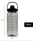 2L Sports Water Bottle with Straw Portable Large Capacity Water bottles Fitness Bike Cup Summer Cold Water Jug with Time Marker
