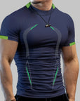 New Summer Sportswear Gym Breathable T Shirt Men Quick Drying Jogging T-Shirt Men Training Tees Fitness Tops Running T-shirt