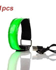 Outdoor Sports Night Running Armband LED Lamp USB Rechargeable Safety Belt Arm Leg Warning Wristband Cycling Bike Bicycle Light