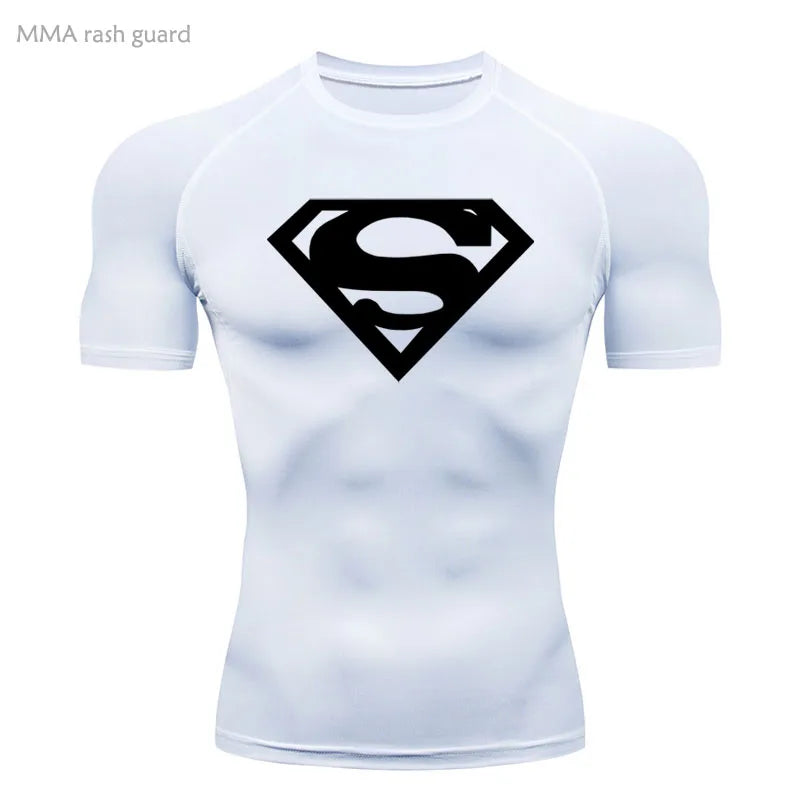 Sports Compression Shirt Men's T-Shirt Short Sleeve Quick Dry Summer Fitness Top Bodybuilder T-shirt Running Men's Gym Clothing