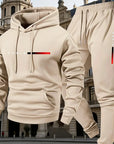 Men's Sportswear Set with Printed Letters, Hooded Sweatshirt and Long Pants, Warm Suit for Spring and Fall and Winter, 2025