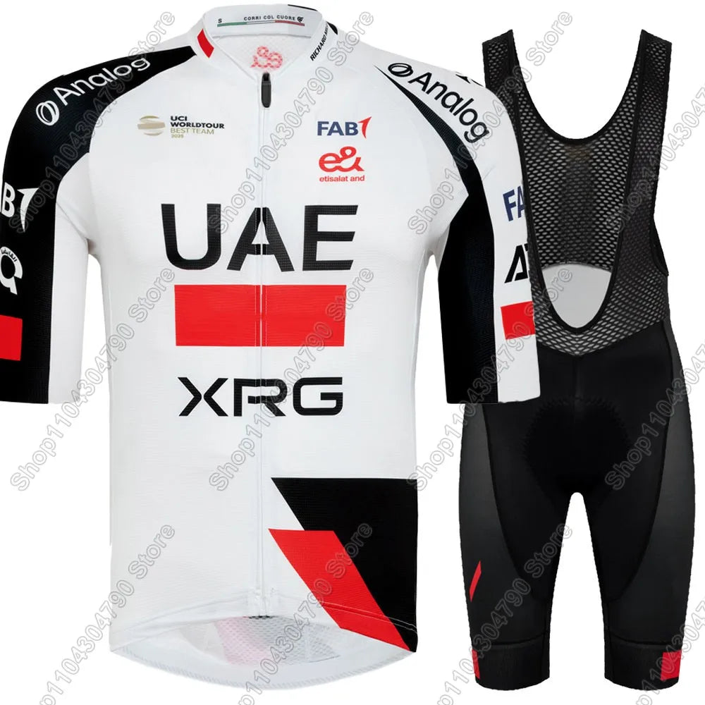 UAE Team Cycling Jersey 2026 Set Summer Men Bicycle Clothing Road Bike Shirts Suit Bicycle Bib Shorts MTB Ropa Maillot