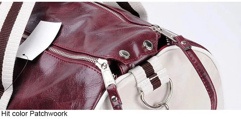 Sport Gym Bag for Women Men Shoulder Bags with Shoes Storage Pocket Fitness Training Waterproof Leather Travel Bag Handbag Daily