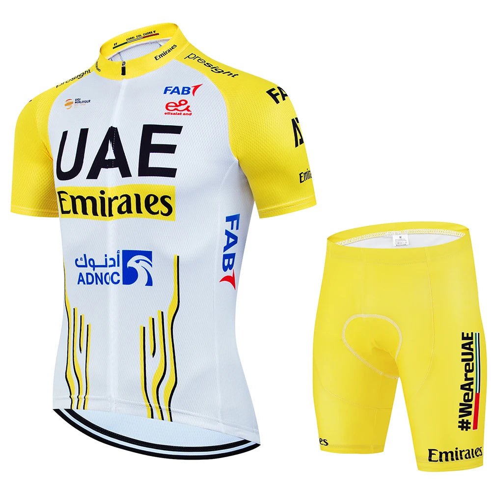 2025 UAE Cycling Jersey Set MTB Uniform Bike Clothing Summer Breathable Bicycle Shirt Ropa Ciclismo Bib Pants Maillot Ciclismo