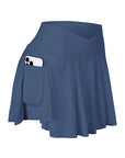 Womens Tennis Skirt with Pockets Crossover High Waisted Athletic Golf Skorts Running Workout Skirts 2 in 1 Fashion Streetwear