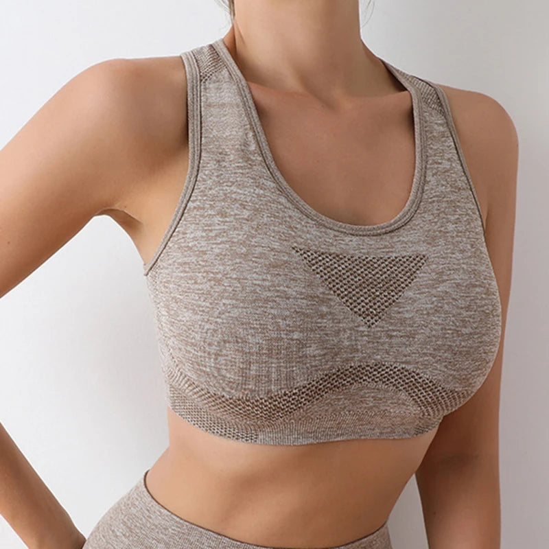 Sports Women Bras Yoga Top Vest High Shockproof Quick-drying Yoga Gym Running Fitness Underwear Ladies Seamless Sportswear