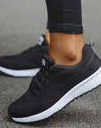 Woman Sneakers Shoes Fashion Lace Up Women's Sneakers Offers Solid Women's Sports Shoes Non-Slip Footwear Shoes For Women