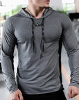 Men's Sport T-shirts Hoodie Fitness Running Shirts Tops Long Sleeve Workout Male Tops Tee Sportwear Training Sweatshirt Men