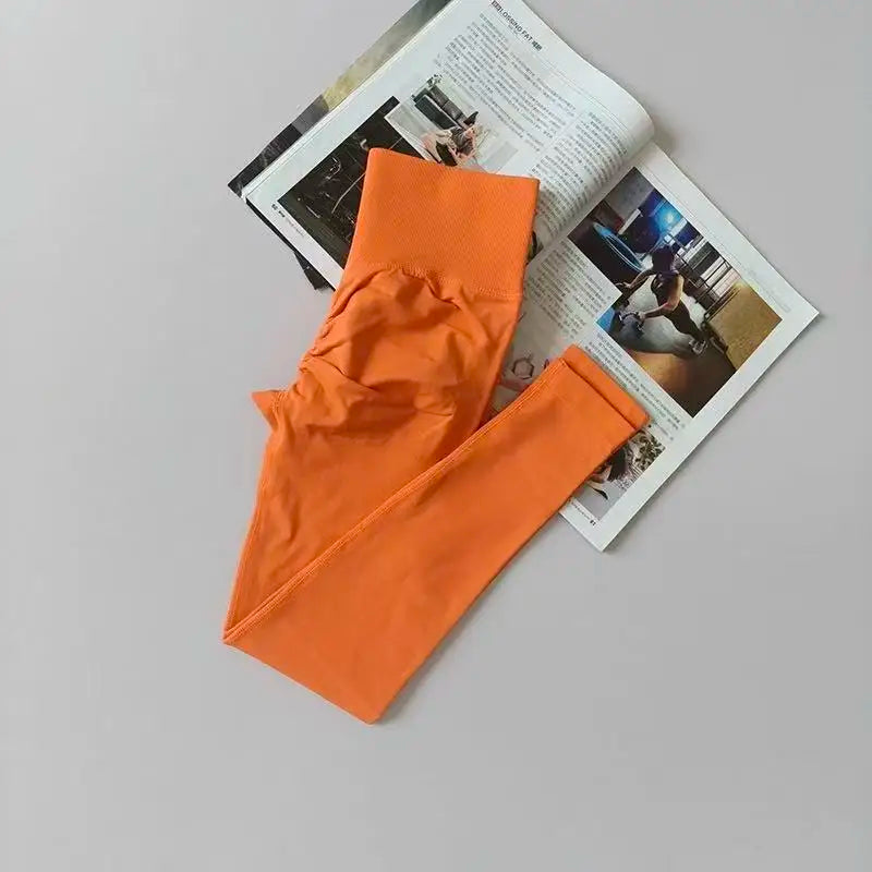 Seamless Sport Yoga High Waist Pants Leggings Sport See Through Yoga Gym Running Quick Dry Pants Scrunch Butt Pants