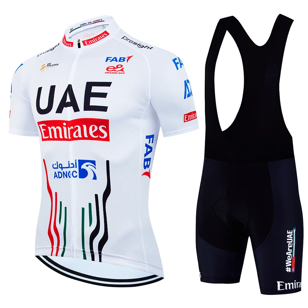 2025 UAE Cycling Jersey Set MTB Uniform Bike Clothing Summer Breathable Bicycle Shirt Ropa Ciclismo Bib Pants Maillot Ciclismo