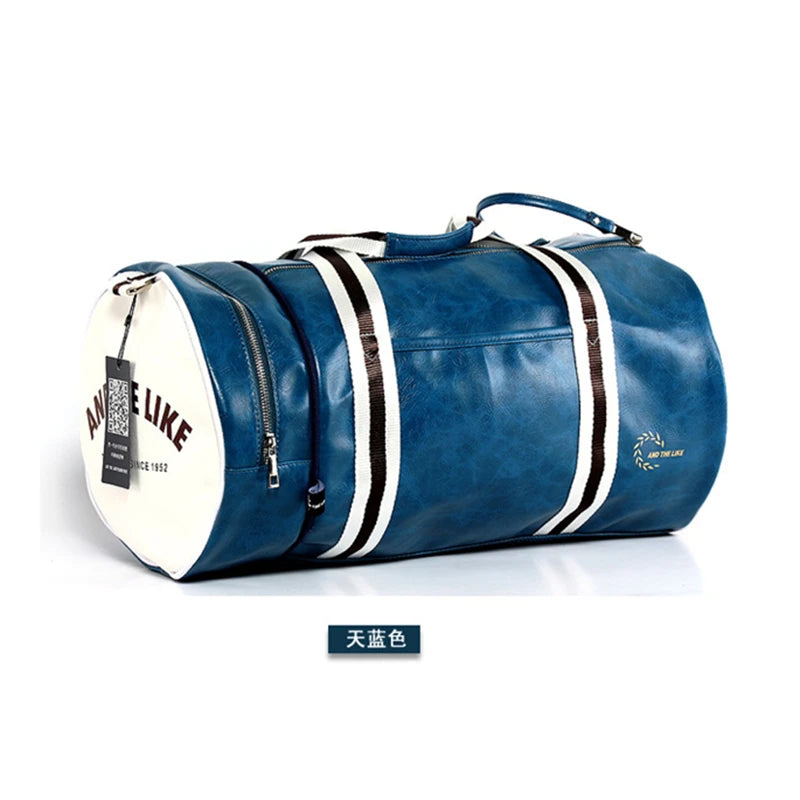 Sport Gym Bag for Women Men Shoulder Bags with Shoes Storage Pocket Fitness Training Waterproof Leather Travel Bag Handbag Daily