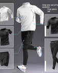 Men's Quick-Dry Sports Set Autumn Track and Field Zipper Training Running Fitness Long-Sleeve Shirts for Cycling Gym Wear Men