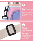 Shoulder Strap Water Bottle Holder Pouch Adjustable Multi Pockets Water Cup Bags with Phone Pocket Non-slip for 40oz Cup