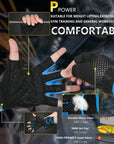 MOREOK Gym Gloves Breathable Anti-slip Pull Ups Training Yoga Body-building Exercise Fitness Workout Weight Lifting Gloves Men