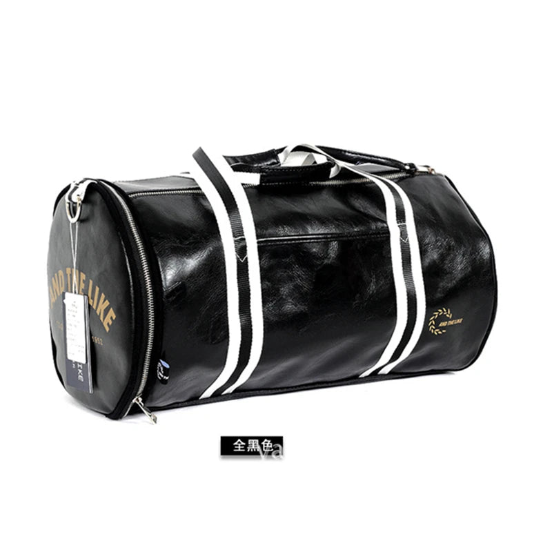 Sport Gym Bag for Women Men Shoulder Bags with Shoes Storage Pocket Fitness Training Waterproof Leather Travel Bag Handbag Daily