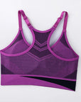 Women Breathable Sports Bra Absorb Sweat Shockproof Padded Gym Running Fitness Double Layer Seamless Yoga Sports Bra Underwear