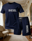 2026New Trendy Business Summer Men's Sports Set Casual Fitness Jogging Basketball Fashion Short Sleeve T-shirt + Shorts 2 Sets