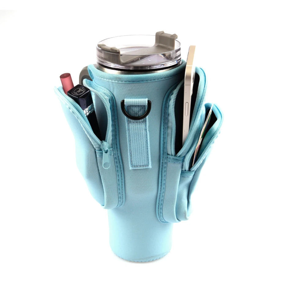 1pc Crossbody Bag Insulated Water Bottle Cover Sleeve for Stanley Cup Anti-fall 30oz/40oz Tumbler Protective Carrier Pouch Strap