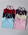 Women's Yoga Sports Fitness Vest, Pilates Running Bra, Thin Belt, Professional Training Underwear, Chest Mat, Fitness Gear
