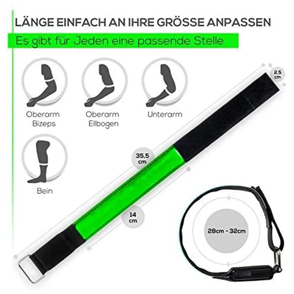 Outdoor Sports Night Running Armband LED Lamp USB Rechargeable Safety Belt Arm Leg Warning Wristband Cycling Bike Bicycle Light