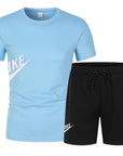 2025 Men's summer T-shirt and shorts set men's breathable sportswear set casual and fashionable short-sleeved T-shirt set