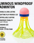 Glow-in-the-Dark LED Badminton Shuttlecocks (1/2/5 Packs): Windproof Design for Practice & Nighttime Play