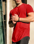 Sport Fitness T-shirt Men Bodybuilding Short Sleeve Workout Shirt Training Sport Running Gym T-shirt Summer Tops Tee Rashgard