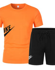 2025 Men's summer T-shirt and shorts set men's breathable sportswear set casual and fashionable short-sleeved T-shirt set