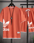Summer 2025 New Men's pullover sportswear Set, fashionable basketball men's casual short-sleeved T-shirt + shorts two-piece set