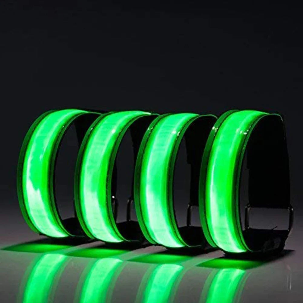Outdoor Sports Night Running Armband LED Lamp USB Rechargeable Safety Belt Arm Leg Warning Wristband Cycling Bike Bicycle Light