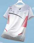 Men's T-shirt Fashion Color Block 3D Print Tee Outdoor Run Fitness Sports Short Sleeve Summer Casual O-neck Loose Breathable Top