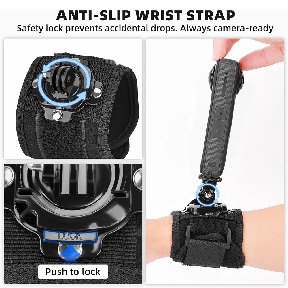 Accessories Kit for Insta 360 X5 X4 x3 Chest Mount Head Strap Backpack Clip Holder Wrist Strap for Insta 360 X5 X4 X3 Accessory