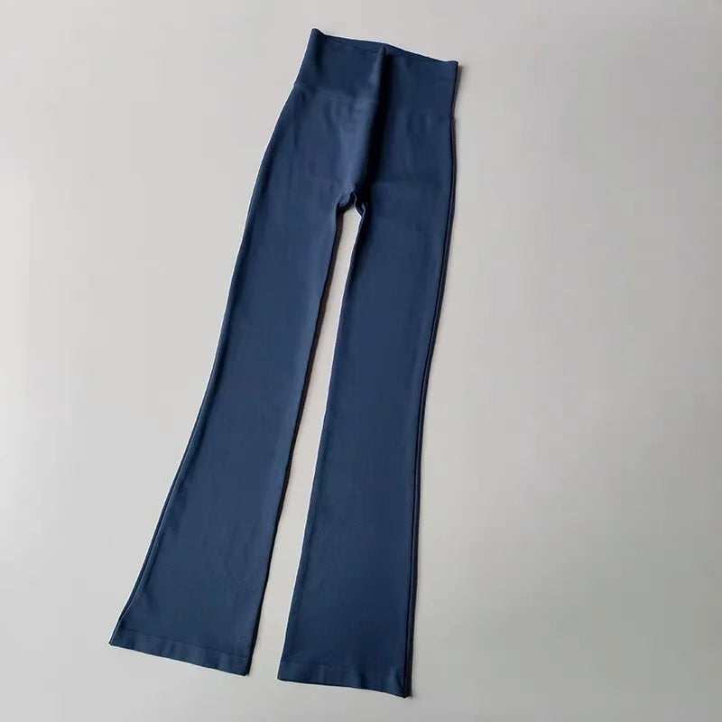 High Waisted Compression Without Awkward Lines Micro Flared Yoga Outdoor Wear Seamless Elastic Fitness Pants Lifting Leggings