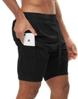 2023 Men Sport Shorts Sportswear Double-deck Running Shorts 2 In 1 Beach Bottoms Summer Gym Fitness Training Jogging Short Pants