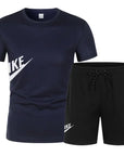 2025 Men's summer T-shirt and shorts set men's breathable sportswear set casual and fashionable short-sleeved T-shirt set