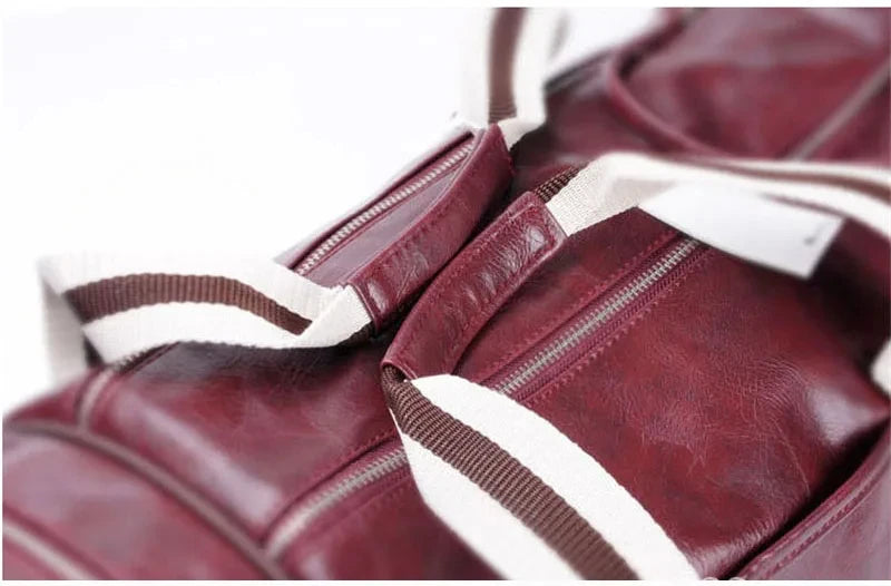 Sport Gym Bag for Women Men Shoulder Bags with Shoes Storage Pocket Fitness Training Waterproof Leather Travel Bag Handbag Daily