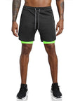 Men Sport Shorts  Sportswear Double-deck Running Shorts 2 In 1 Beach Bottoms Summer Gym Fitness Training Jogging Short Pants Men
