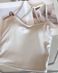 Women's Yoga Sports Fitness Vest, Pilates Running Bra, Thin Belt, Professional Training Underwear, Chest Mat, Fitness Gear